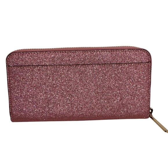 NEW Kate Spade Mavis Street Neda Zip Around Glitter Wallet Rose Pink - Picture 3 of 11